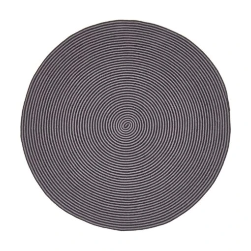 Grey And Black Handmade Woven Spiral Braided Rug -Best Homeware Store ru1341 2 2