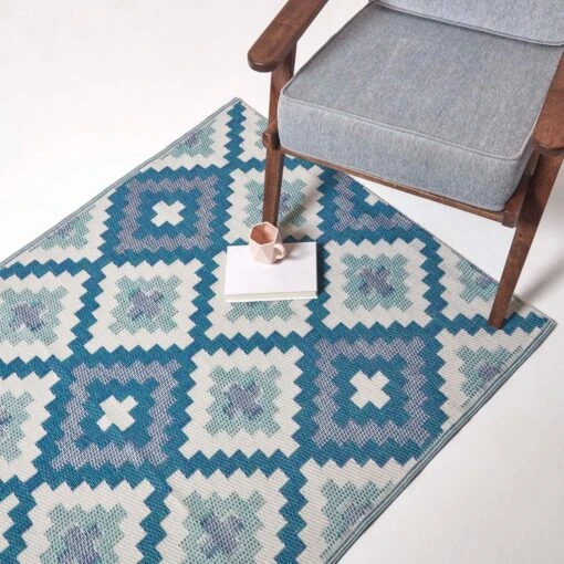 Mia Aztec Blue Outdoor Rug -Best Homeware Store ru1346 7 2