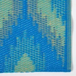 Amber Ikat Green & Blue Outdoor Rug -Best Homeware Store ru1347 3 2