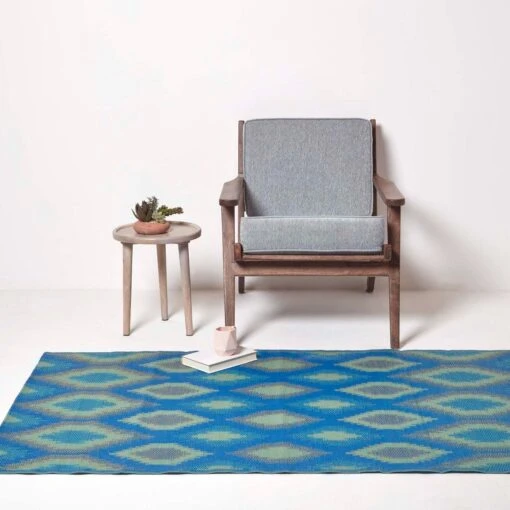 Amber Ikat Green & Blue Outdoor Rug -Best Homeware Store ru1347 5 2