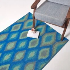 Amber Ikat Green & Blue Outdoor Rug -Best Homeware Store ru1347 7 2