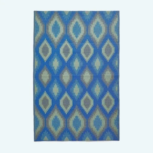 Amber Ikat Green & Blue Outdoor Rug -Best Homeware Store ru1347a