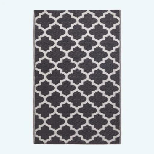 Nola Geometric Black & White Outdoor Rug -Best Homeware Store ru1348a