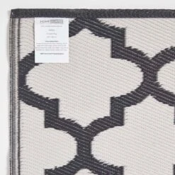 Nola Geometric Black & White Outdoor Rug Runner -Best Homeware Store ru1348c 6 1