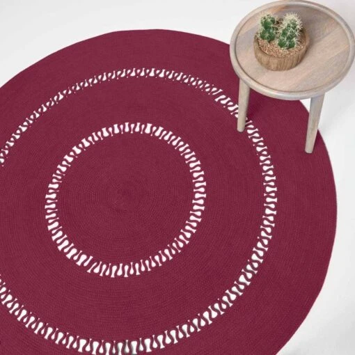 Plum Crochet Braided Rug -Best Homeware Store ru1352c 1 1