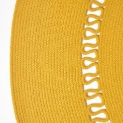 Mustard Crochet Braided Rug -Best Homeware Store ru1353c 3 1