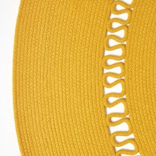 Mustard Crochet Braided Rug -Best Homeware Store ru1353c 3 1