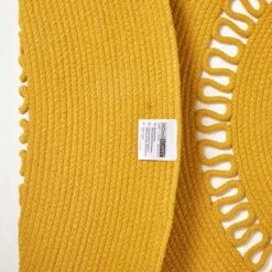 Mustard Crochet Braided Rug -Best Homeware Store ru1353c 5 1