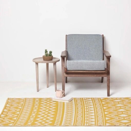 Anna Aztec Yellow & White Outdoor Rug -Best Homeware Store ru1366a 5 1