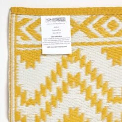 Anna Aztec Yellow & White Outdoor Rug -Best Homeware Store ru1366a 6 1