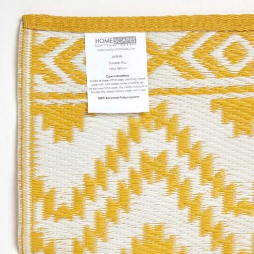 Anna Aztec Yellow & White Outdoor Rug -Best Homeware Store ru1366a 6 1