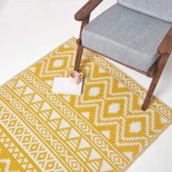 Anna Aztec Yellow & White Outdoor Rug -Best Homeware Store ru1366a 7 1