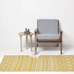 Anna Aztec Yellow & White Outdoor Rug Runner, 75 X 200 Cm -Best Homeware Store ru1366d 5