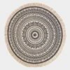 Black & White 100% Cotton Mandala Printed Round Rug -Best Homeware Store ru1377 2