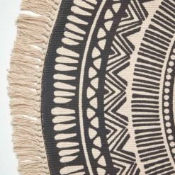 Black & White 100% Cotton Mandala Printed Round Rug -Best Homeware Store ru1377 3