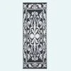 Black & White Outdoor Rug Runner With Damask Design, 198 X 73 Cm -Best Homeware Store ru1387 main main