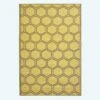 Yellow Outdoor Rug With Honeycomb Pattern, 182 X 122 Cm -Best Homeware Store ru1389