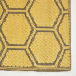 Yellow Outdoor Rug With Honeycomb Pattern, 182 X 122 Cm -Best Homeware Store ru1389 3