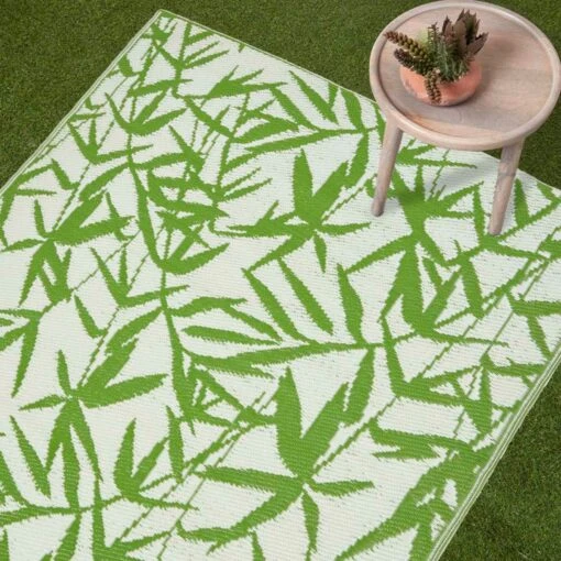 Zena Tropical Green Outdoor Rug -Best Homeware Store ru1395 2 3