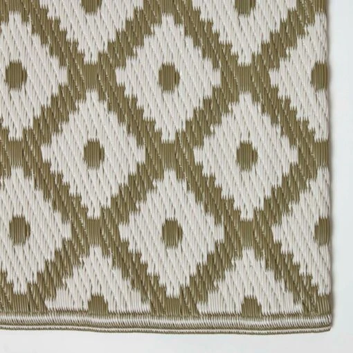 May Geometric Olive Green Outdoor Rug -Best Homeware Store ru1398 3 3