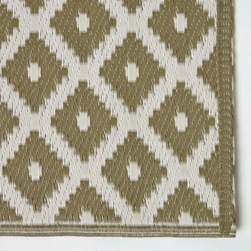 May Geometric Olive Green Outdoor Rug -Best Homeware Store ru1398 6 3