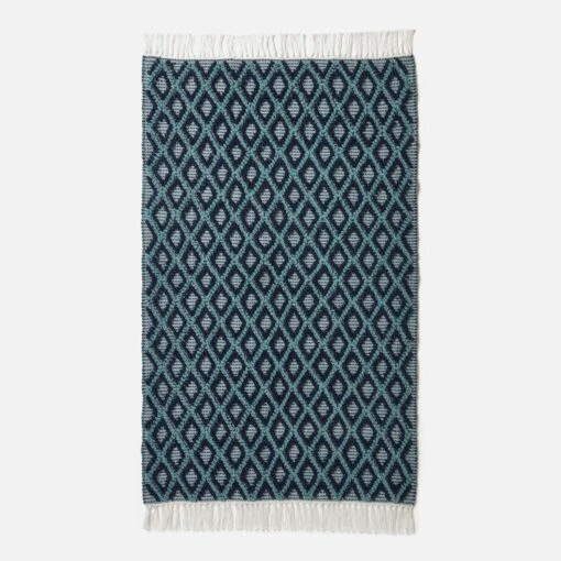 Tula Handwoven Teal & Navy Textured Rug -Best Homeware Store ru1436a 2 2