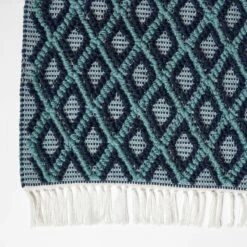 Tula Handwoven Teal & Navy Textured Rug -Best Homeware Store ru1436a 3 2