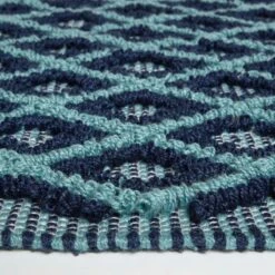 Tula Handwoven Teal & Navy Textured Rug -Best Homeware Store ru1436a 4 2