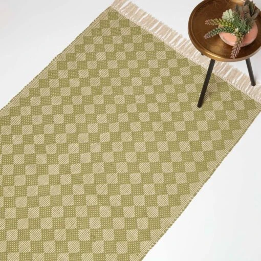 Lima Handwoven Green Cotton Textured Rug -Best Homeware Store ru1437a 1 2