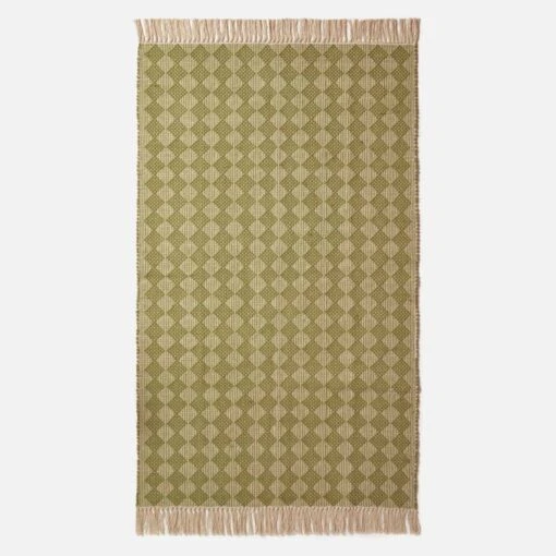 Lima Handwoven Green Cotton Textured Rug -Best Homeware Store ru1437a 2 2