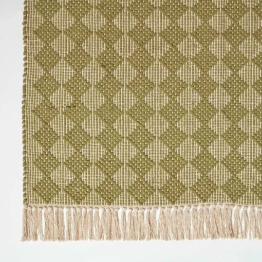 Lima Handwoven Green Cotton Textured Rug -Best Homeware Store ru1437a 3 2