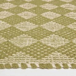 Lima Handwoven Green Cotton Textured Rug -Best Homeware Store ru1437a 4 2