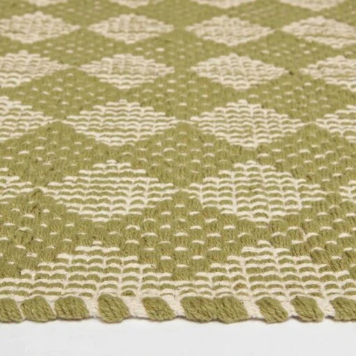 Lima Handwoven Green Cotton Textured Rug -Best Homeware Store ru1437a 4 2