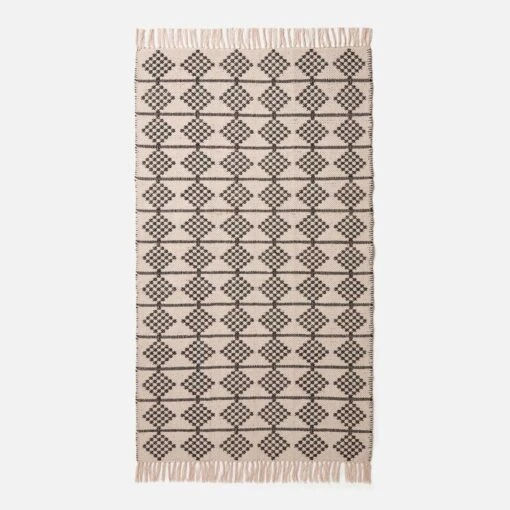 Adana Handwoven Monochrome Cotton Textured Rug -Best Homeware Store ru1439a 2 2