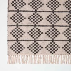 Adana Handwoven Monochrome Cotton Textured Rug -Best Homeware Store ru1439a 3 2