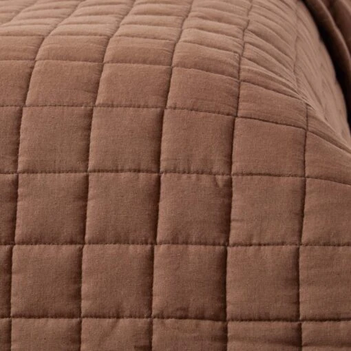 Cotton Quilted Reversible Bedspread Chocolate & Mink Brown -Best Homeware Store sf1107 3 3