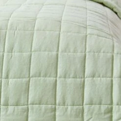 Cotton Quilted Reversible Bedspread Sage Green & Cream -Best Homeware Store sf1111 3 2