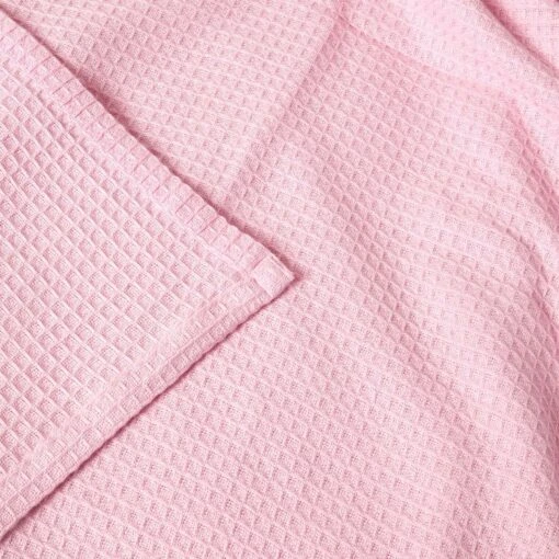 Organic Cotton Waffle Blanket/ Throw Pink -Best Homeware Store sf1119e 05 6 5