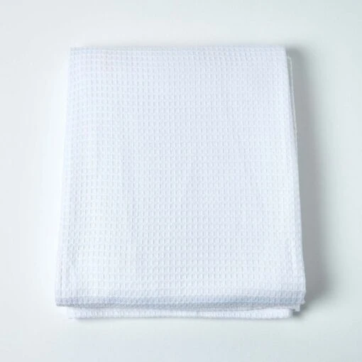 Organic Cotton Waffle Blanket/ Throw White -Best Homeware Store sf1122 2 5