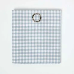 Cotton Gingham Check Blue Ready Made Eyelet Curtains -Best Homeware Store sf1124 11