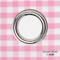 Cotton Gingham Check Pink Ready Made Eyelet Curtains -Best Homeware Store sf1125 22 t