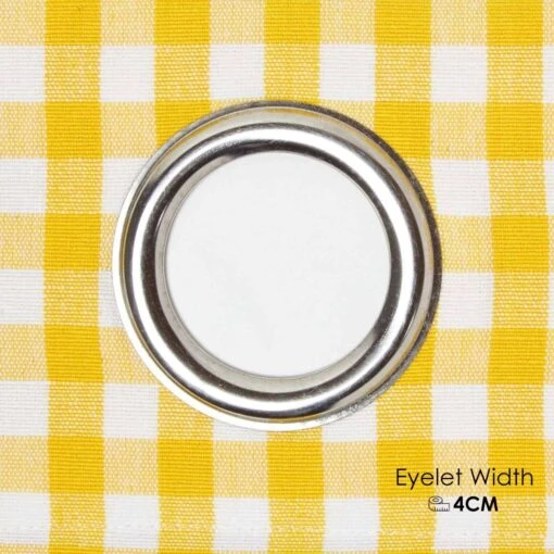 Cotton Gingham Check Yellow Ready Made Eyelet Curtains -Best Homeware Store sf1126 22 t