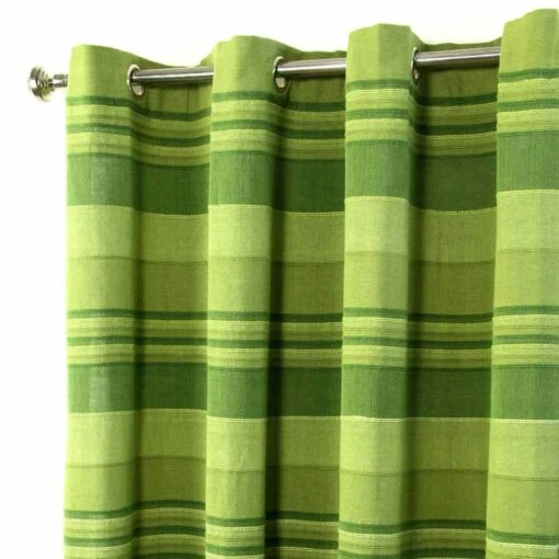 Cotton Morocco Striped Green Curtain Pair -Best Homeware Store sf1129 cotton morocco striped green curtain close