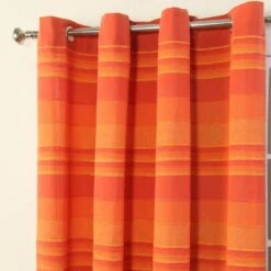 New Products -Best Homeware Store sf1131 cotton morocco striped terracotta curtain close