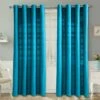 Cotton Rajput Ribbed Teal Curtain Pair -Best Homeware Store sf1137 1 5