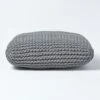 Grey Square Cotton Knitted Pouffe Floor Cushion -Best Homeware Store sf1232da 01