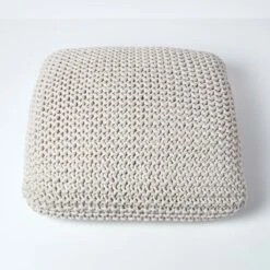 Natural Square Cotton Knitted Pouffe Floor Cushion -Best Homeware Store sf1232ga 03