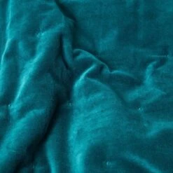 Teal Green Velvet Quilted Throw -Best Homeware Store sf1250 3 3