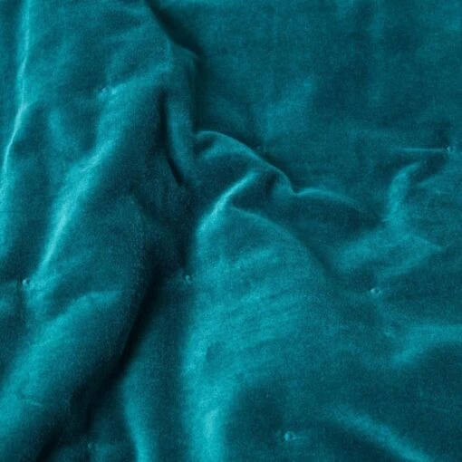 Teal Green Velvet Quilted Throw -Best Homeware Store sf1250 3 3