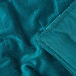 Teal Green Velvet Quilted Throw -Best Homeware Store sf1250 4 3